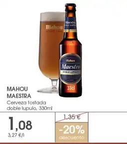 Supermercados Plaza MAHOU MAESTRA Cerveza tostada doble lupulo oferta