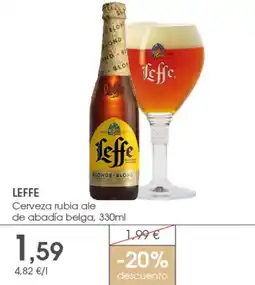 Supermercados Plaza LEFFE Cerveza rubia ale de abadía belga oferta