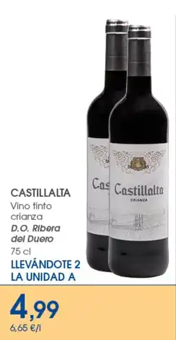 Supermercados Plaza CASTILLALTA Vino tinto crianza D.O. Ribera del Duero oferta