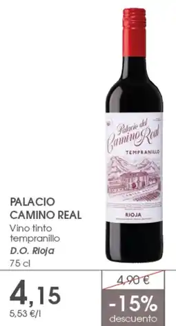 Supermercados Plaza PALACIO CAMINO REAL Vino tinto tempranillo D.O. Rioja oferta
