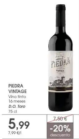 Supermercados Plaza PIEDRA VINTAGE Vino tinto 16 meses D.O. Toro oferta