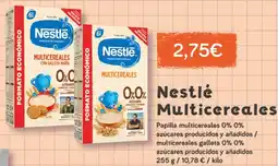 Supermercados Plaza NESTLE Multicereales Papilla multicereales 0% 0% azúcares producidos y añadidos / multicereales galleta 0% 0% azúcares oferta
