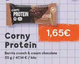 Supermercados Plaza CORNY Protein Barrita crunch & cream chocolate oferta