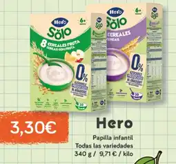 Supermercados Plaza HERO Papilla infantil oferta