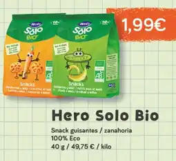 Supermercados Plaza HERO Solo Bio Snack guisantes / zanahoria 100% Eco oferta