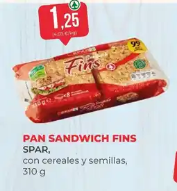 SPAR Gran Canaria SPAR Pan sandwich fins oferta