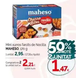 Condis MAHESO Mini xurros farcits de Nocilla oferta