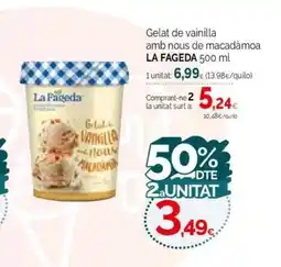 Condis LA FAGEDA Gelat de vainilla amb nous de macadamoa oferta