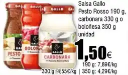 FROIZ GALLO Salsa Pesto Rosso carbonara o boloñesa oferta