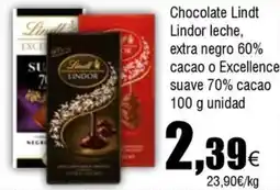 FROIZ LINDT Chocolate Lindor leche, suave 70% cacao oferta