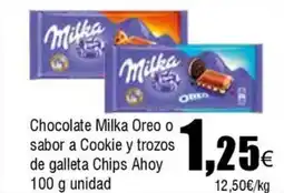 FROIZ MILKA Chocolate Oreo o sabor a Cookie y trozos de galleta Chips Ahoy oferta