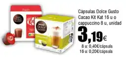 FROIZ DOLCE GUSTO Cápsulas Cacao Kit Kat 16 uo cappuccino 8 u oferta