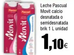 FROIZ MOVIT Leche Pascual calcio desnatada o semidesnatada oferta