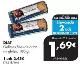Supermercados Lupa Diat - galletas finas de arroz sin gluten oferta