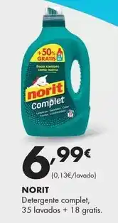 Supermercados Lupa Norit - detergente complet, 35 lavados + 18 gratis oferta