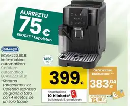 Eroski DELONGHI ECAM220.60.B Kafe-makina automatikoa oferta