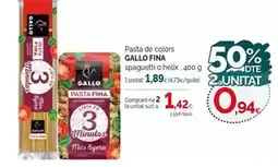 Condis Gallo - pasta de colors spaguetti o helix oferta
