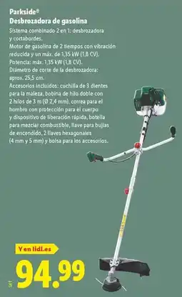 Lidl Parkside - desbrozadora de gasolina oferta