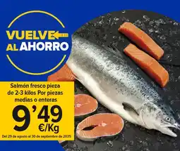 Cash Fresh Salmon fresco pieza de 2-3 kilos por piezas medias o enteras oferta