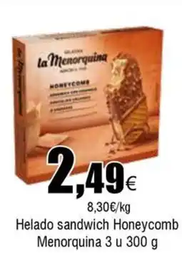 FROIZ Helado sandwich Honeycomb Menorquina 3 u oferta