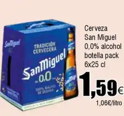 FROIZ SAN MIGUEL Cerveza 0,0% alcohol botella oferta