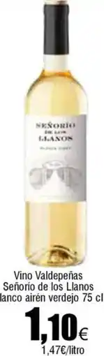 FROIZ Vino Valdepeñas Señorío de los Llanos blanco airén verdejo oferta