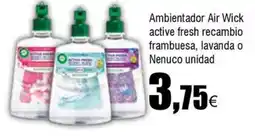 FROIZ AIR WICK Ambientador active fresh recambio frambuesa, lavanda o Nenuco unidad oferta