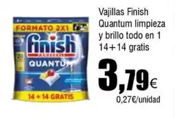 FROIZ FINISH Vajillas Quantum limpieza y brillo todo en 1 14+14 gratis oferta