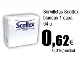 FROIZ SCOTTEX Servilletas blancas 1 capa oferta