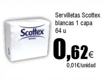 FROIZ SCOTTEX Servilletas blancas 1 capa oferta