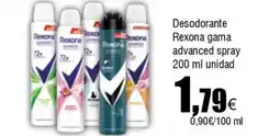 FROIZ REXONA Desodorante gama advanced spray oferta