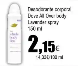 FROIZ DOVE Desodorante corporal All Over body Lavender spray oferta