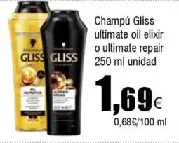 FROIZ GLISS Champú ultimate oil elixir o ultimate repair oferta