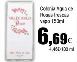 FROIZ Colonia Agua de Rosas frescas vapo oferta