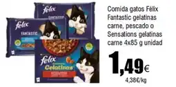 FROIZ FELIX Comida gatos Fantastic gelatinas carne, pescado o Sensations gelatinas carne oferta
