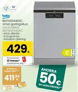 Eroski BEKO BDFN26440XC ontzi-garbigailua Lavavajillas BDFN26440XC oferta