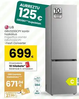 Eroski LG Frigorífico combi GBV3200CPY oferta