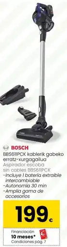 Eroski BOSCH BBS611PCK kablerik gabeko erratz-xurgagailua oferta