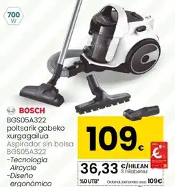 Eroski BOSCH BGS05A322 poltsarik gabeko xurgagailua oferta
