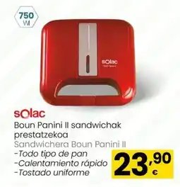 Eroski SOLAC Boun Panini Il sandwichak prestatzekoa oferta