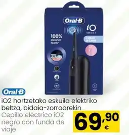 Eroski ORAL-B iO2 hortzetako eskuila elektriko beltza, bidaia-zorroarekin oferta