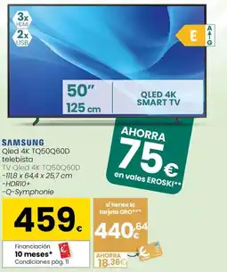 Eroski SAMSUNG Qled 4K TQ50Q60D telebista oferta