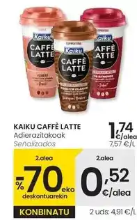 Eroski Kaiku caffè latte - señalizados oferta