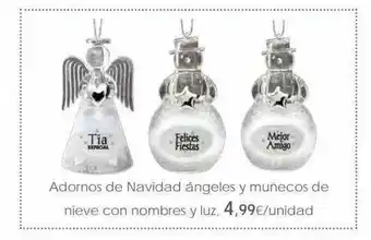 Hipercor Adornos De Navidad ángeles Y Muñecos De Nive Con Nombres Y Luz oferta