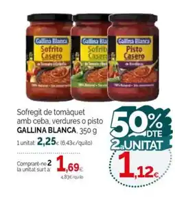 Condis GALLINA BLANCA Sofregit de tomàquet amb ceba, verdures o pisto oferta