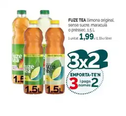 Condis FUZE TEA llimona original, sense sucre, maracuia oferta