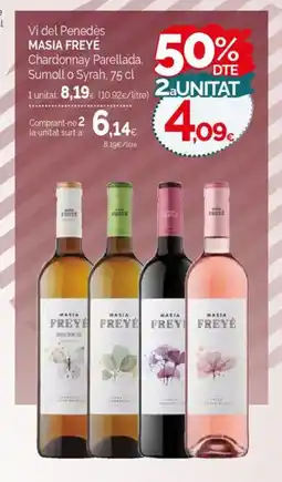 Condis MASIA FREYÉ Vi del Penedès Chardonnay Parellada, Sumoll o Syrah oferta