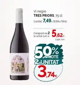 Condis TRES PRIORS Vi negre oferta