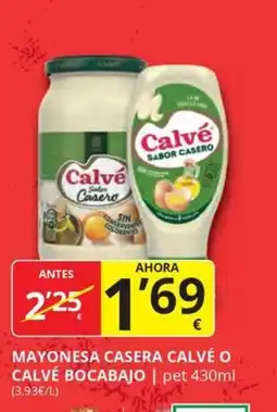 Supermercados MAS Mayonesa casera calvé o calvé bocabajo oferta