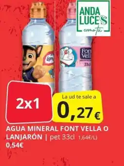 Supermercados MAS Agua mineral font vella o lanjarón oferta